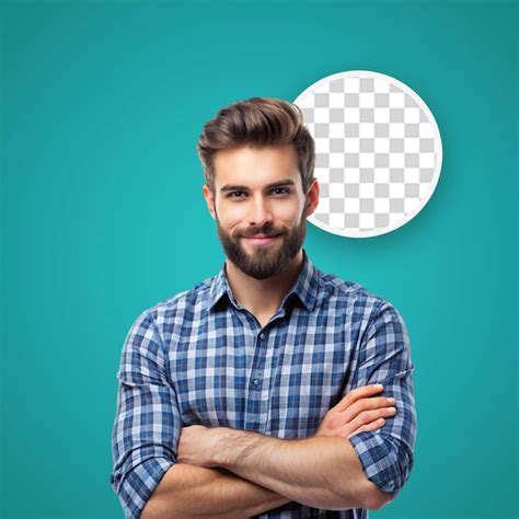 Portrait of young man arm crossed on isolated background | Premium AI ...