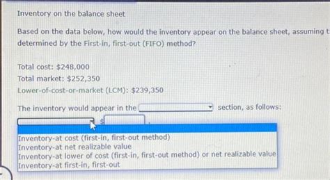 Image result for Inventory Balance Sheet Formula