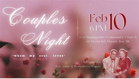 Couples Night, c/o Sunningdale Community Church, 61 Avens Rd. Moose Jaw ...