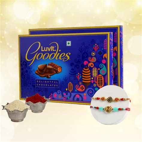 LuvIt Goodies Chocolates Assorted Gift Pack With 2 Beautiful Rakhi ...