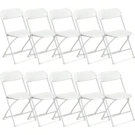 10 Pack Commercial Plastic Folding Chairs Stackable Wedding Party ...