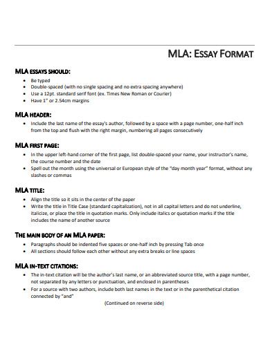 MLA Format Essay Example 的图像结果