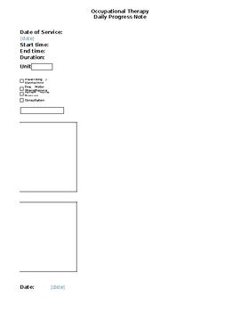 Image result for Occupational Therapy Daily Note