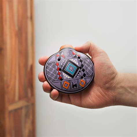 Peruvian Clay Hand Painted Inca Ocarina - Purple