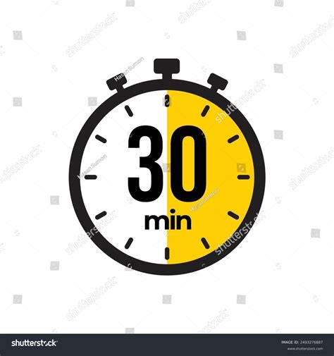 30 Minute Timer Graphic Countdown Vector Illustration Of A 30 Minute