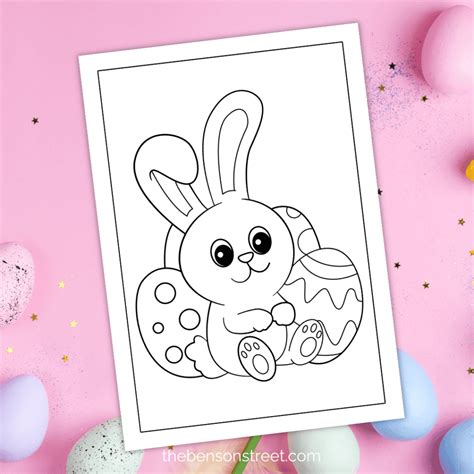 Free Printable Easter Bunny Coloring Pages: 8 Sheets - The Benson Street