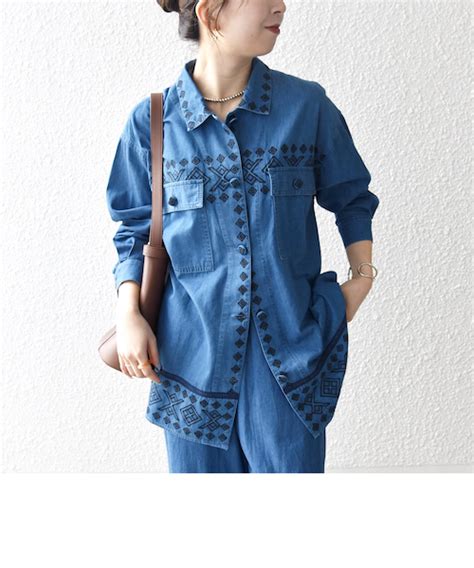 bon_meur:〈洗濯機可能〉エンブロイダリー デニム シャツ ジャケット｜シップスの通販｜&mall（アンドモール）三井ショッピングパーク公式通販