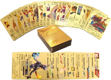 Buy EFBPHAC 55 PCS TCG Deck Box Gold Foil Card Assorted Shiny Cards Gx ...