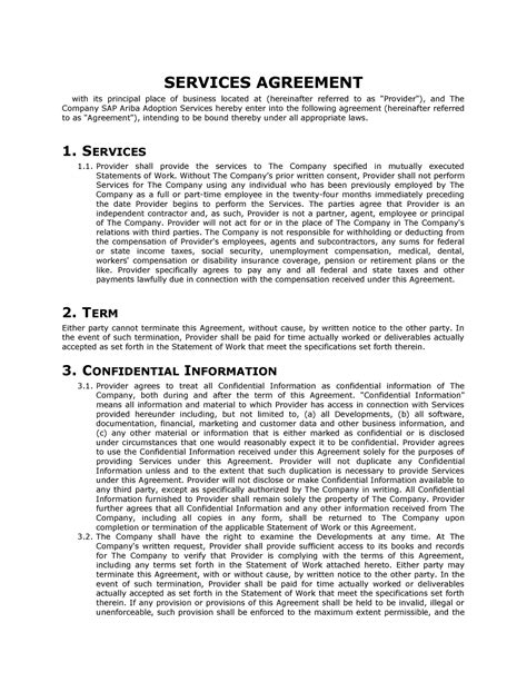 Basic Agreement - SERVICES AGREEMENT with its principal place of ...