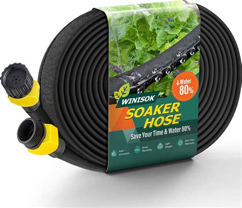 Amazon.com : [Upgraded] Winisok Flat Garden Soaker Hose, Heavy Duty ...