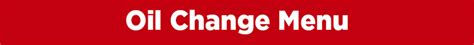 Image result for Oil Change Menu