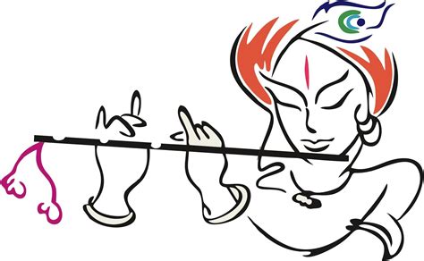 Wallstick 'Lord Krishna - Playing - Flute - Blue - Wall Sticker ...