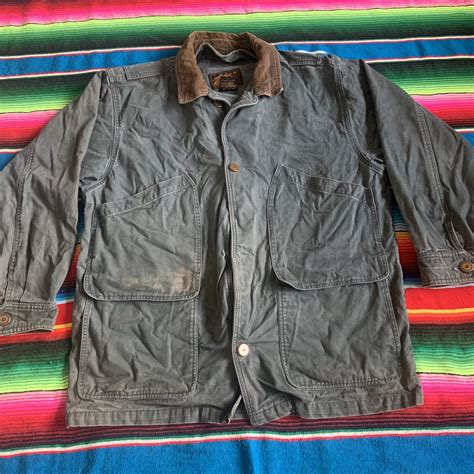 Vintage Eddie Bauer Mens Chore Jacket Shell Gray/Gree… - Gem
