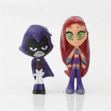 Buy 6Pcs Teen Titans Go Robin Cyborg Beast Boy Raven Starfire Action ...