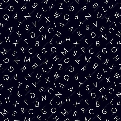 Vector simple seamless alphabet pattern with latin letters black and ...