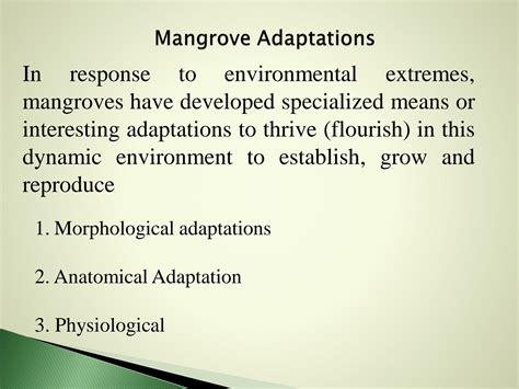SOLUTION: Mangrove adaptation and reproduction - Studypool