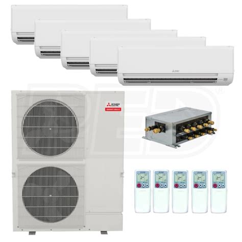 Mitsubishi Wall Mounted 5-Zone System - 60,000 BTU Outdoor - 6k + 9k ...