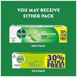 Buy Dettol Lather Shaving Cream (Fresh, 60 g + 18 g Extra) | 19 Minutes ...