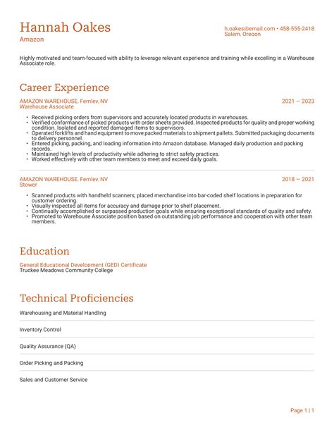 Amazon Resume Example & Writing Guide