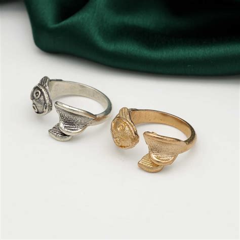 Buy Gold Fish Ring: Adjustable Brass Sea Ring, Online in India - Etsy