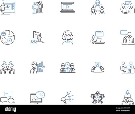 Social media consultants line icons collection. Strategy, Engagement ...