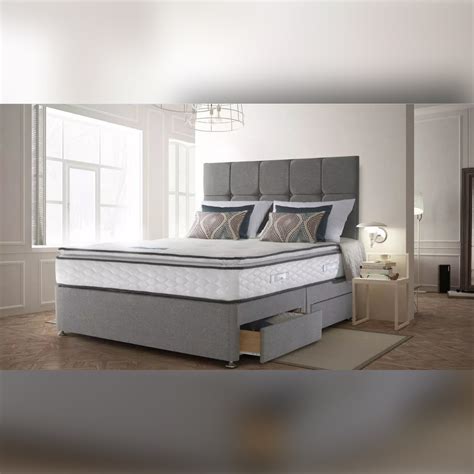 King Size: Grey Pillowtop King Size Bed With Storage – Studio GKW
