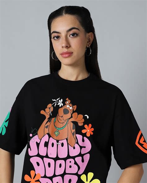 Buy Women's Black Scooby Doo Graphic Printed Oversized T-shirt Online ...