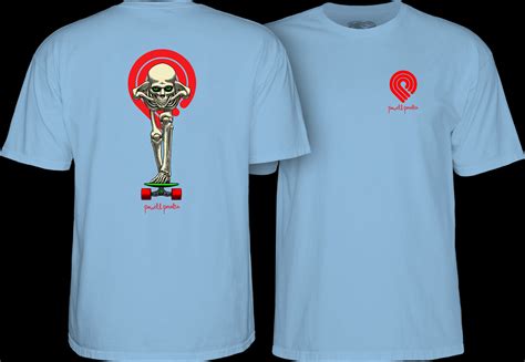 Powell Peralta Tucking Skeleton T-shirt Carolina Blue Photo #2 - Photo ...