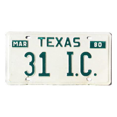 1980 Texas Vanity #31IC | Old License Plates