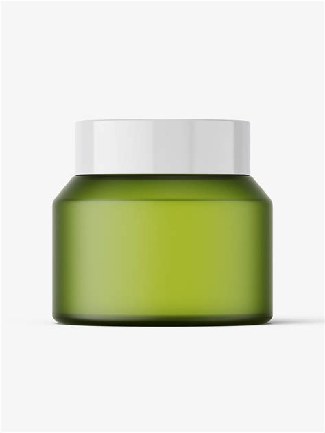 Frosted green jar mockup / 50g - Mockups Design