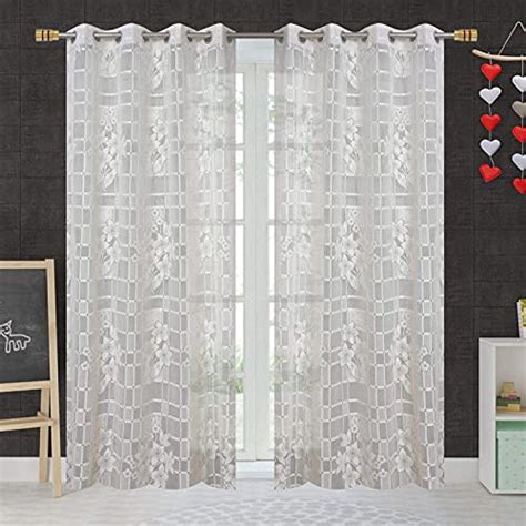 Buy Decor Talks Heavy Tissue Net Floral Semi Transparent Fancy Sheer ...