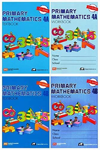 Singapore Primary Mathematics Grade 4 Kit (4 Books) - Textbooks 4A and ...