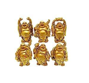 Buy A&S Ventures Feng Shui Laughing Buddha 6 Different Poses Set ...