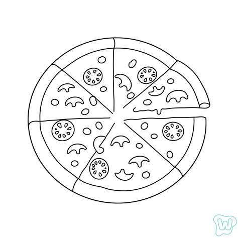 24 Pizza Coloring Pages - Free Printable PDF