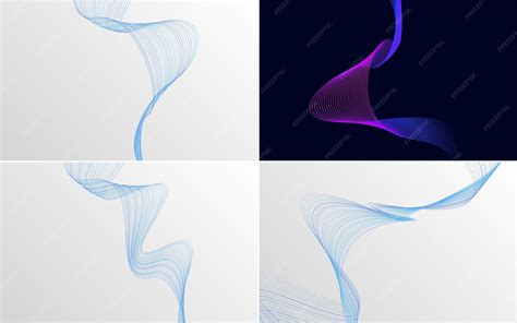 Premium Vector | Elevate your project with this pack of 4 vector wave ...