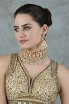 Buy Pink Pearls, Stones Pakhi Bloom Kundan And Polki Studded Jewellery ...