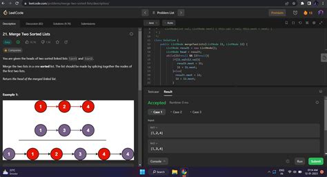 Image result for Merging Two Sroted Lists Java