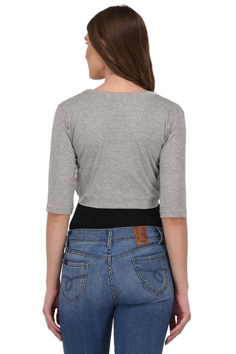 Buy ESPRESSO Women's 3/4th Sleeve Open Summer Shrug - Grey Melange - XL ...