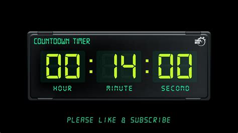 14 MINUTE TIMER - 1080p - COUNTDOWN TIMER - WITH ALARM - YouTube