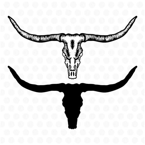 Longhorn Head Skull Svg Bull or Cow Svg Icon Laser Cricut - Etsy