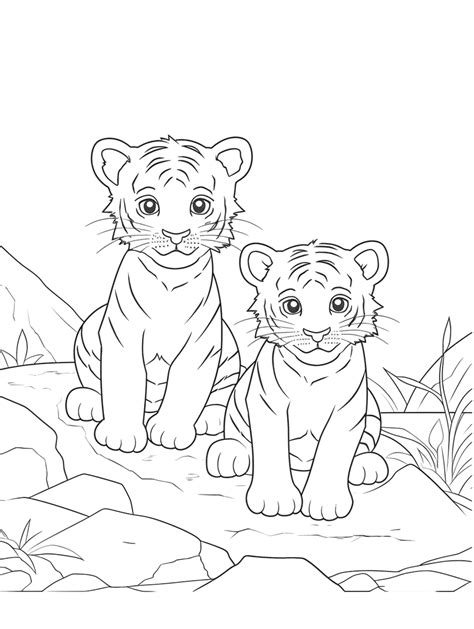 Coloring Pages Of Baby Tigers