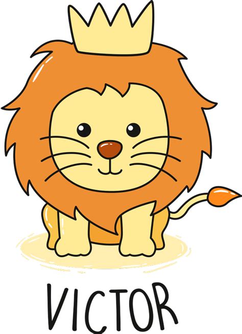 Baby lion drawing wild animal sticker - TenStickers