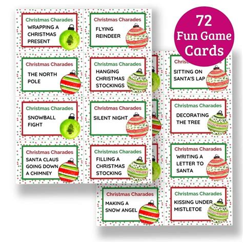 Christmas Charades Game Printable | Fanny Printable