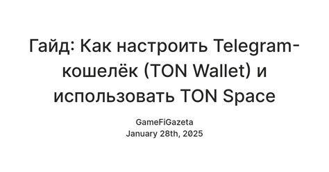 Гайд: Как настроить Telegram-кошелёк (TON Wallet) и использовать TON ...