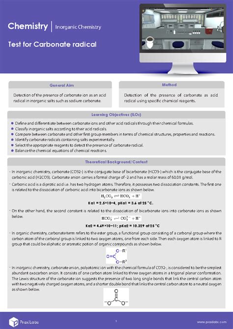 Test for carbonate radical simulation - praxilabs General Aim Learning ...