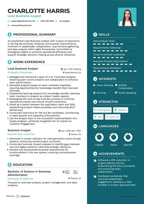 10+ Lead Business Analyst Resume Samples & Templates for 2025
