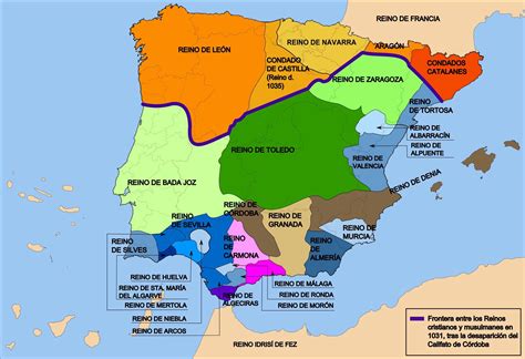 The Taifa Kingdoms 1031 AD | Historia de españa, Mapa de españa ...