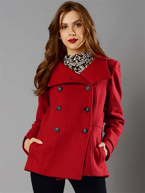Womens Red Pea Coats On Sale at Dawn Boykins blog