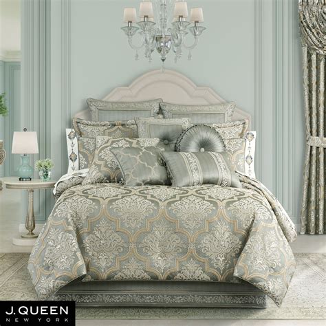 Martina Misty Sage Damask Medallion Comforter Set Luxury Bedding by J ...