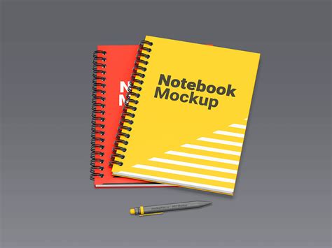 Spiral Binding Notebook Mockup Set | Free PSD Templates